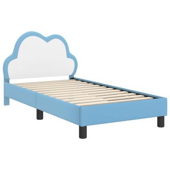 Kinderbettgestell mit Kopfteil Blau 80 x 160 cm PU