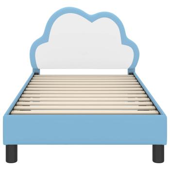 Kinderbettgestell mit Kopfteil Blau 80 x 160 cm PU
