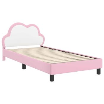 Kinderbettgestell mit Kopfteil Rosa 90 x 200 cm PU