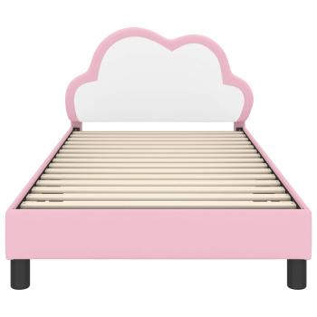 Kinderbettgestell mit Kopfteil Rosa 90 x 200 cm PU