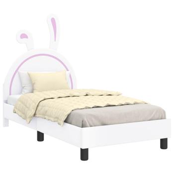 Kinderbettgestell mit Kopfteil Weiß 80 x 160 cm PU