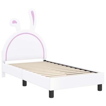 Kinderbettgestell mit Kopfteil Weiß 80 x 160 cm PU