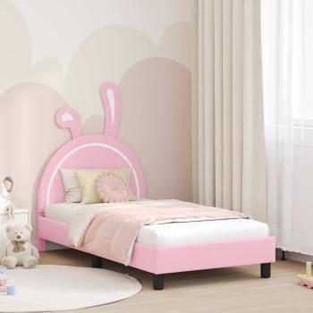 ARDEBO.de - Kinderbettgestell mit Kopfteil Rosa 80 x 160 cm PU