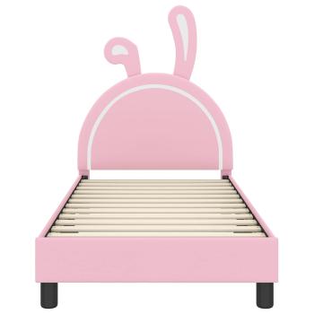 Kinderbettgestell mit Kopfteil Rosa 80 x 160 cm PU