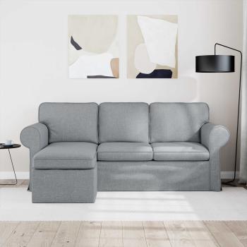 Sofa Hellgrau 195 x 138 x 80 cm Stoff