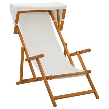 Liegestuhl 3 Position Massives Eukalyptus Holz Creme