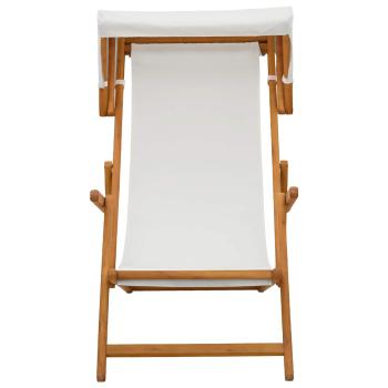 Liegestuhl 3 Position Massives Eukalyptus Holz Creme