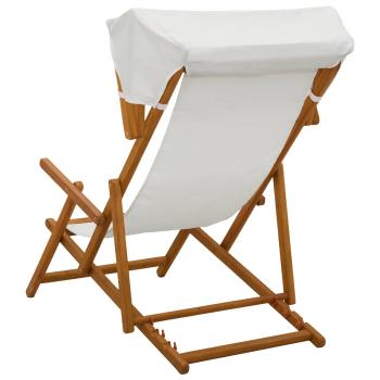 Liegestuhl 3 Position Massives Eukalyptus Holz Creme
