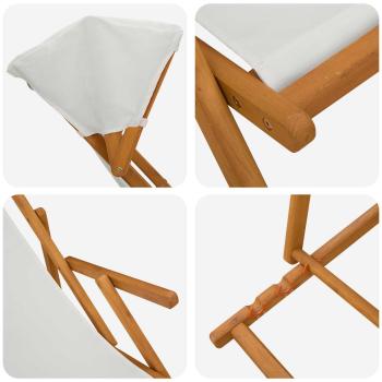 Liegestuhl 3 Position Massives Eukalyptus Holz Creme