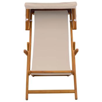 Liegestuhl 3 Position Massives Eukalyptus Holz Beige