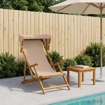 ARDEBO.de - Liegestuhl 3 Position Massives Eukalyptus Holz Taupe