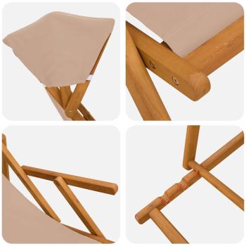 Liegestuhl 3 Position Massives Eukalyptus Holz Taupe