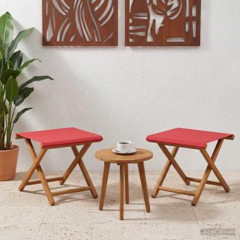 ARDEBO.de - Liegestuhl 2 pcs Massives Eukalyptus Holz Rot
