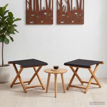 ARDEBO.de - Liegestuhl 2 pcs Massives Eukalyptus Holz Schwarz