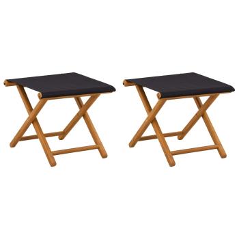 Liegestuhl 2 pcs Massives Eukalyptus Holz Schwarz