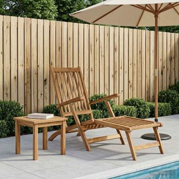 ARDEBO.de - Faltbarer Deckstuhl Natur Massivholz Teak