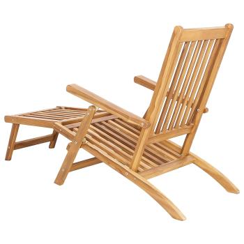 Faltbarer Deckstuhl Natur Massivholz Teak