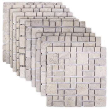 Mosaikfliesen Creme 30 x 30 cm Marmor