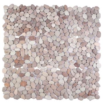 Kieselplatten Beige und Blassrosa 30 x 30 cm Flusskiesel