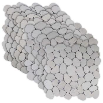 Kieselplatten Weiß 30 x 30 cm Flusskiesel