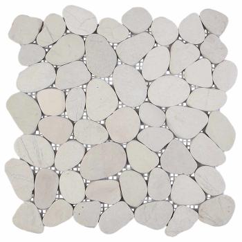 Kieselplatten Weiß 30 x 30 cm Flusskiesel