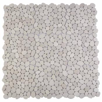 Kieselplatten Weiß 30 x 30 cm Flusskiesel
