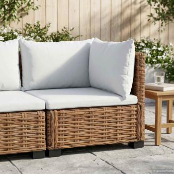 Ecksofa mit Kissen GENDT Natürliches Rattan Natur