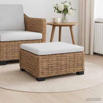 ARDEBO.de - Hocker mit Kissen GENDT Naturrattan Natur