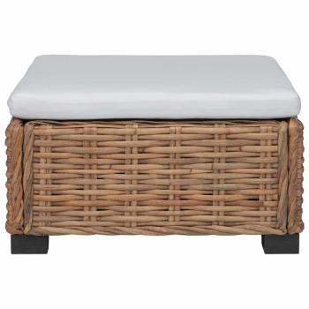 Hocker mit Kissen GENDT Naturrattan Natur