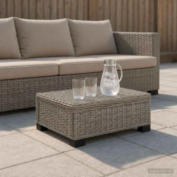 Couchtisch GENDT Naturrattan Kubu Grau 67 x 60 x 30 cm