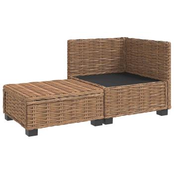 2 Stk. Rattan-Lounge-Set mit Kissen GENDT Naturrattan Natur