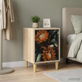 ARDEBO.de - Nachttisch LOCHEM Sonoma-Eiche 36 x 33 x 50 cm Holzwerkstoff