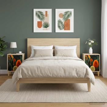 ARDEBO.de - Nachttisch ZAANDAM 2 stk. Sonoma-Eiche 36 x 33 x 50 cm