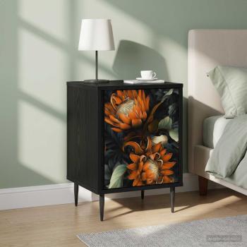 ARDEBO.de - Nachttisch LOCHEM 2 Stk. Schwarz Eichen-Optik 36 x 33 x 51 cm