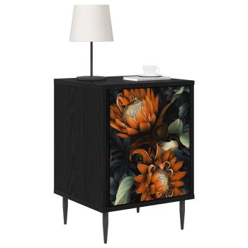 Nachttisch LOCHEM 2 Stk. Schwarz Eichen-Optik 36 x 33 x 51 cm