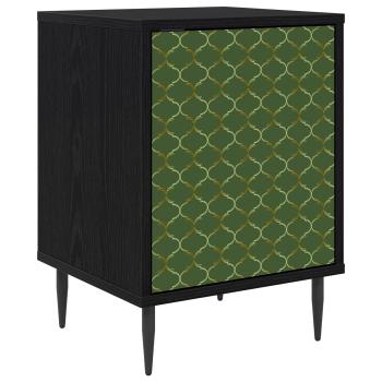 Nachttisch GELEEN Schwarz Eichen-Optik 36 x 33 x 51 cm