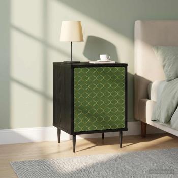 ARDEBO.de - Nachttisch GELEEN 2 stk. Schwarz Eichen-Optik 36 x 33 x 51 cm