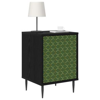 Nachttisch GELEEN 2 stk. Schwarz Eichen-Optik 36 x 33 x 51 cm