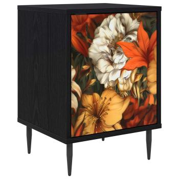 Nachttisch GENNEP Schwarz Eichen-Optik 36 x 33 x 51 cm