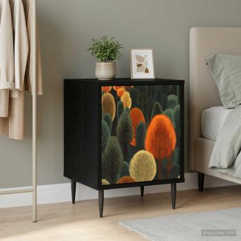 ARDEBO.de - Nachttisch ZAANDAM Schwarz Eichen-Optik 36 x 33 x 51 cm