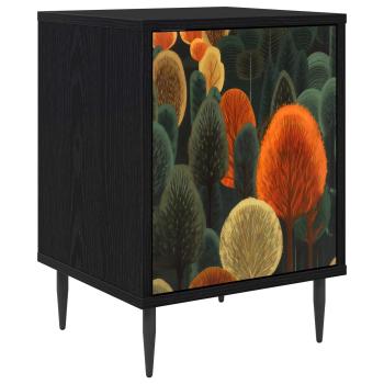 Nachttisch ZAANDAM Schwarz Eichen-Optik 36 x 33 x 51 cm