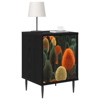 Nachttisch ZAANDAM Schwarz Eichen-Optik 36 x 33 x 51 cm