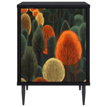 Nachttisch ZAANDAM Schwarz Eichen-Optik 36 x 33 x 51 cm