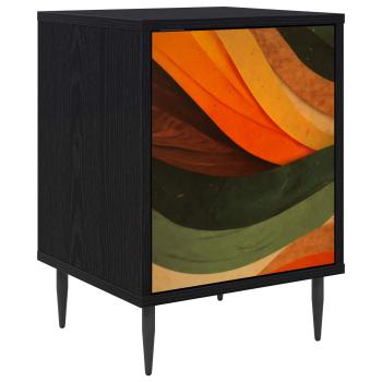Nachttisch BONN Schwarz Eichen-Optik 36 x 33 x 51 cm