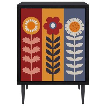 Nachttisch ESSEN Schwarz Eichen-Optik 36 x 33 x 51 cm