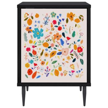 Nachttisch MAINZ Schwarz Eichen-Optik 36 x 33 x 51 cm