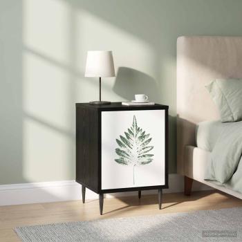 ARDEBO.de - Nachttisch HANAU 2 stk. Schwarz Eichen-Optik 36 x 33 x 51 cm