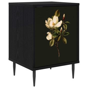 Nachttisch BREMEN Schwarz Eichen-Optik 36 x 33 x 51 cm