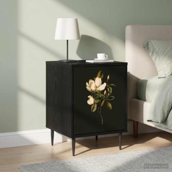 ARDEBO.de - Nachttisch BREMEN 2 stk. Schwarz Eichen-Optik 36 x 33 x 51 cm
