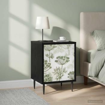 ARDEBO.de - Nachttisch GOTHA 2 stk. Schwarz Eichen-Optik 36 x 33 x 51 cm